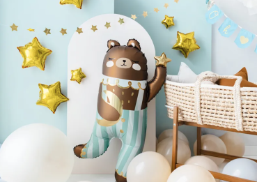 XL Folieballon Figur - Bär mit Mond - 72cm x104 cm
